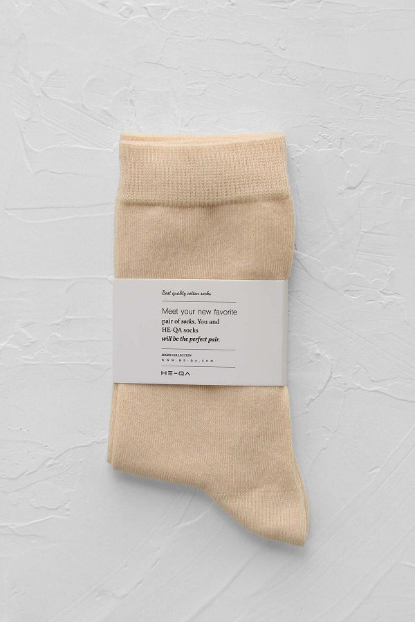 HEQA-Plain Socket Sock Vellum 1
