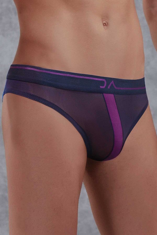 Doreanse-Ανδρικό σλιπ σλιπ Navy Blue διάφανο πολυαμίδιο 1347 1