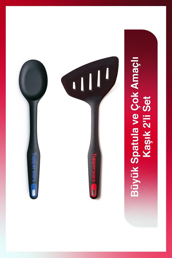 Tupperware-Large Spatula and Multi-Purpose Spoon Set of 2 1