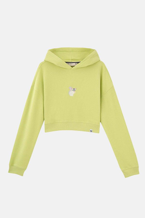 WWF Market Sugar Glider Supersoft Crop Hoodie Pistachio Green Licensed Wwf Product Trendyol