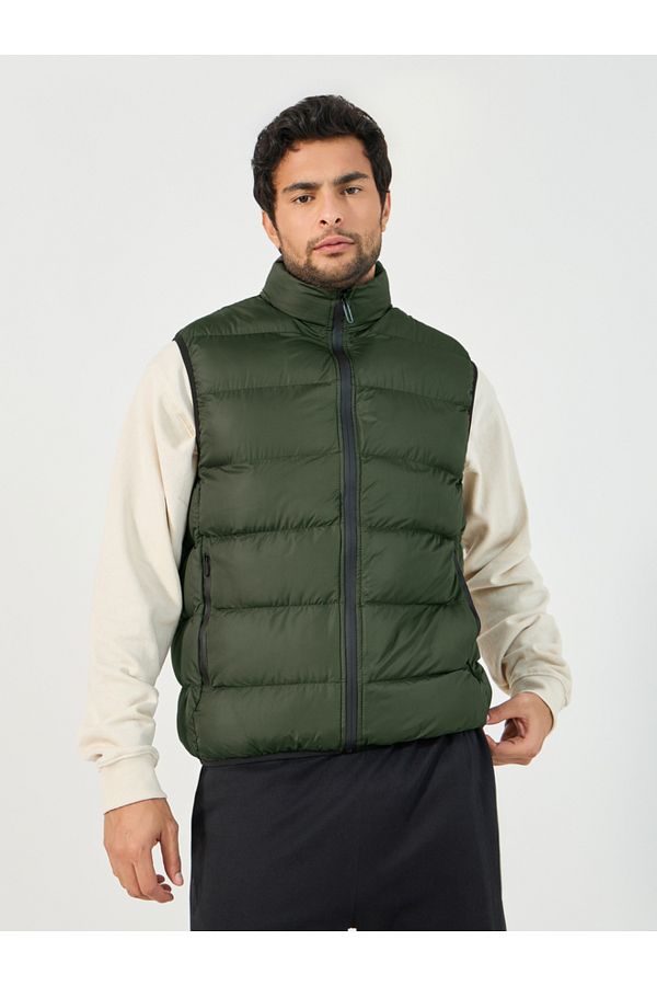 Long sleeveless puffer jacket clearance