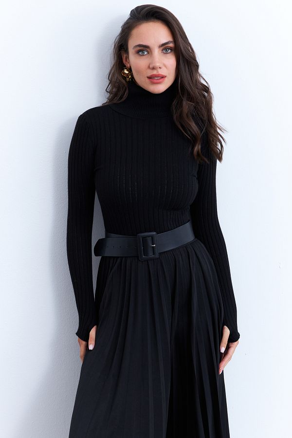 Sexy black turtleneck top
