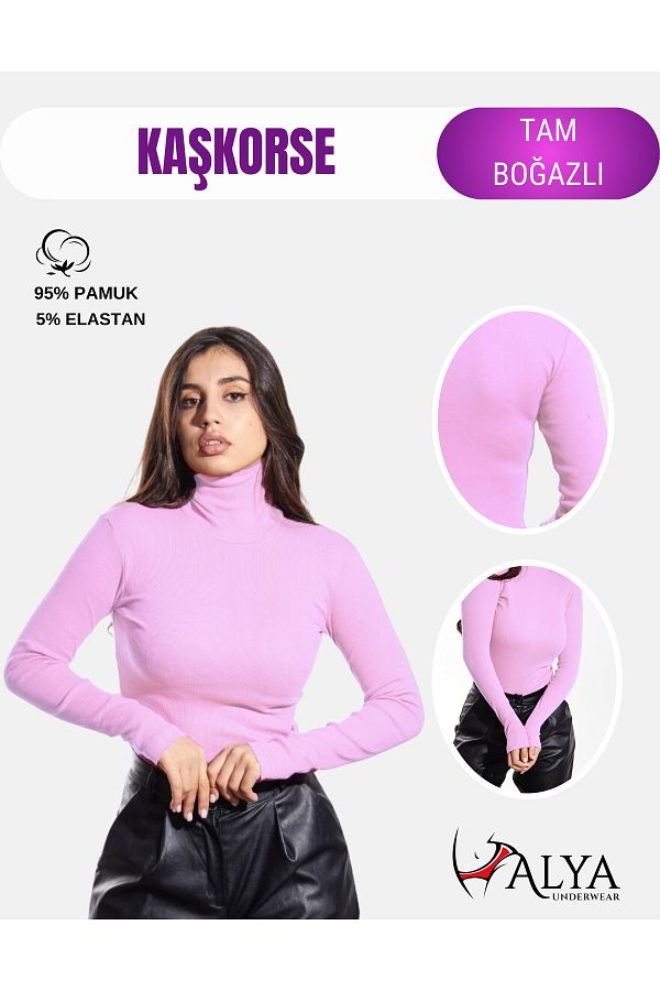 ALYA UNDERWEAR-Hanorac de corp din țesătură cu nervuri liliac 1