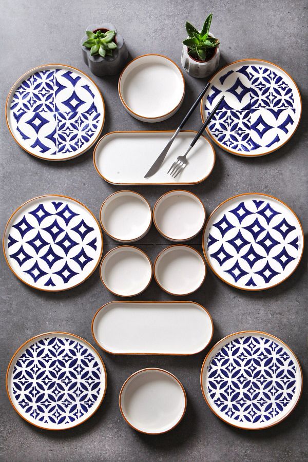 Bernardo-14-Piece 6-Person Tile Stackable Breakfast Set - Breakfast 1