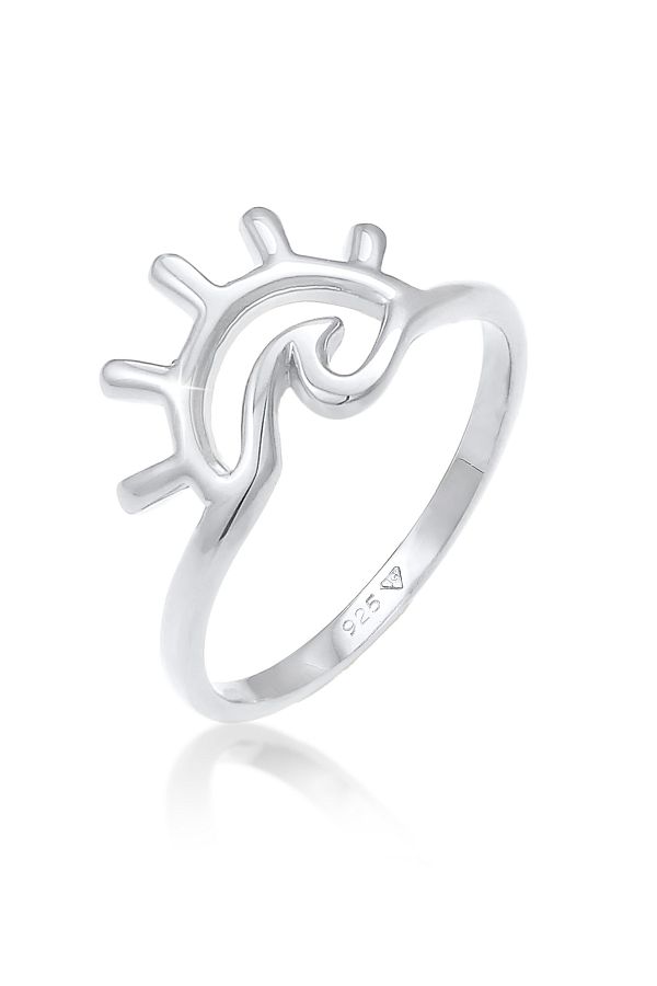 ELLI-Ring Ladies Sunrise Sea Waves Summer Trend Blogger In 925 Sterling Silver 1