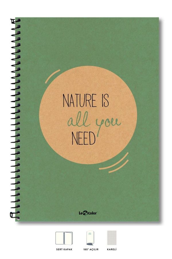 Le Color-School Notebook 17x24 Hard Kp Checked 200sy Eco Kraft 1