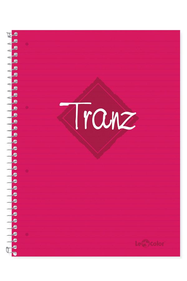 Le Color-Tranz Lined Pink Notebook A5 200 Sheets 1