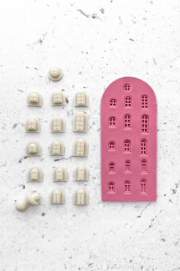 WE3D-0.7-1.7cm Polymer Clay Ceramic Pulp Stamp Set - Window Oval Frame 1