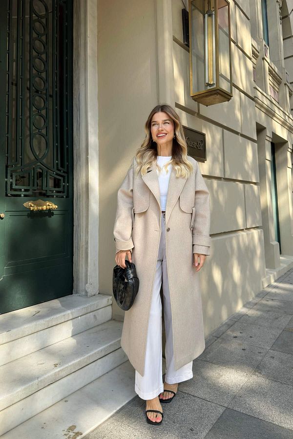 Stone wool coat top