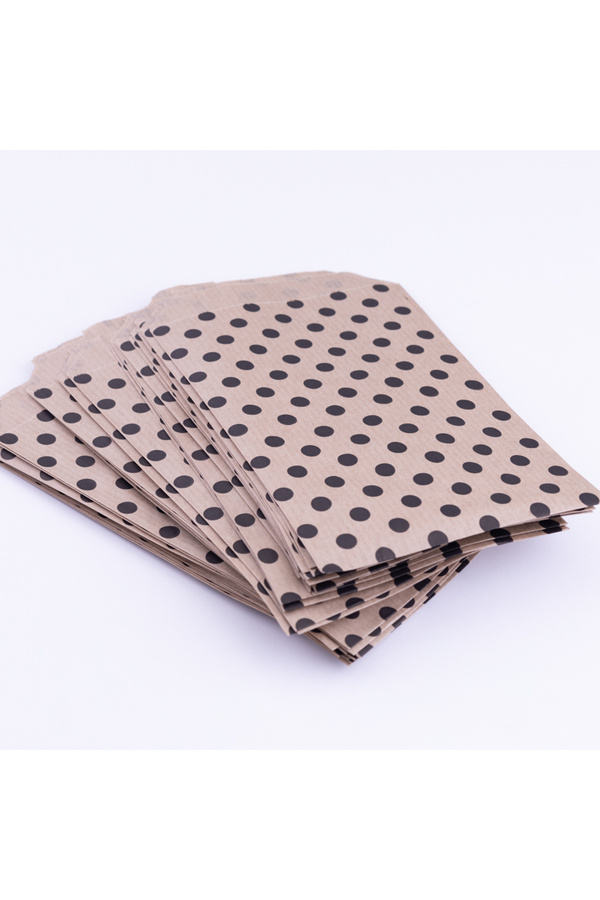 Bimotif-Black Polka Dot Paper Bag - Kraft 18X30 - 40 Pieces 1