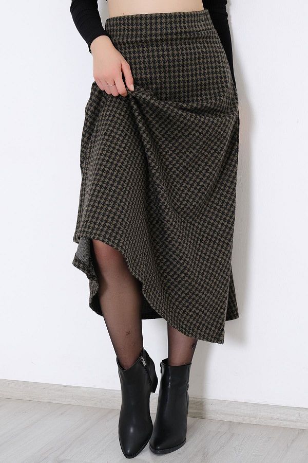 Long black khaki skirt hot sale