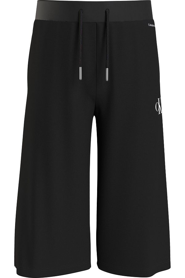 Calvin Klein-Monogram Printed Drawstring Waist Capri Pants 1