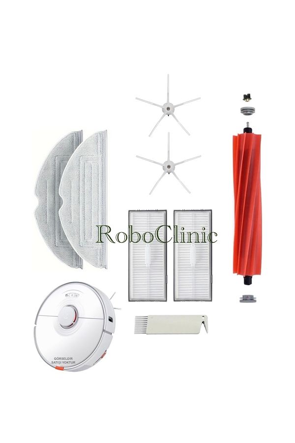 Roboclinic-Roborock S7-S7 Plus White 8 Piece Smart Robot Vacuum and Brush Hepa Filter Mop Set 1