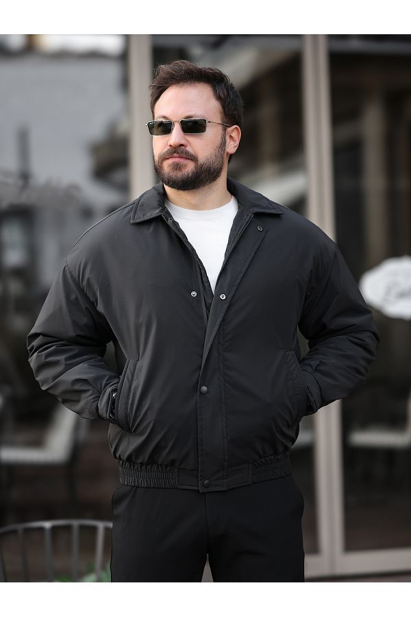 BASEL.CO-Oversize Lightweight Puffer Bomber Jacket / Coat with Quilted Padding Inside 1