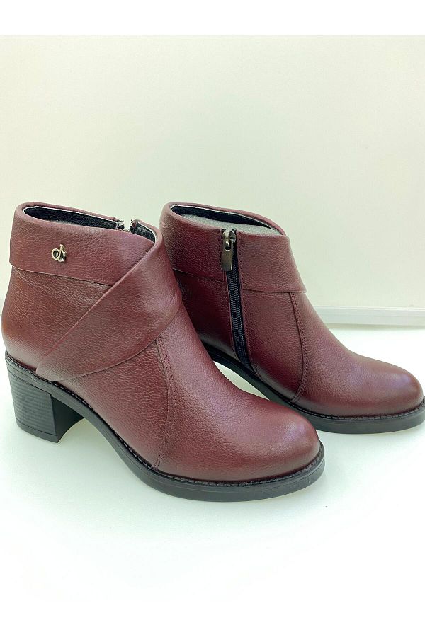 WOMAN COLORS-Genuine Leather Daily Women's Boots Bootie Leather Boots 1