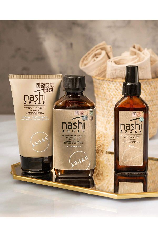 Nashi Argan Argan Triple Hair Care Set Set 200ml Shampoo, 150ml Mask, 30ml  Oil - Trendyol