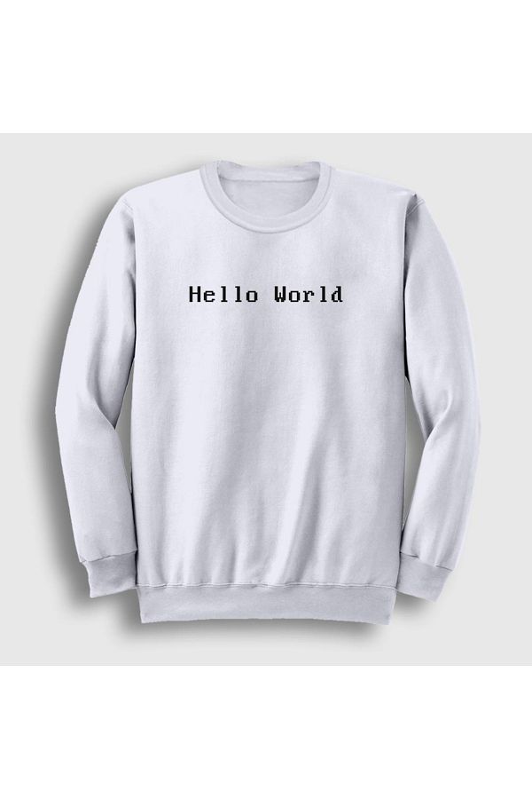 Presmono-Φούτερ Unisex White Hello World Coder Programmer Developer Software 334611 ττ 1