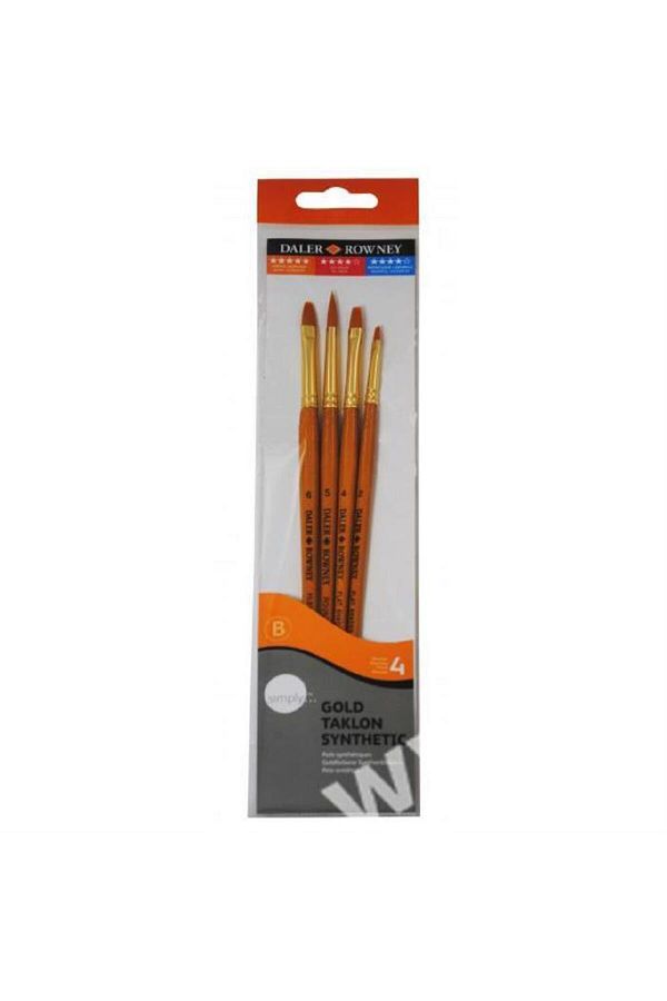 Daler Rowney-Gold Taklon Synthetic Brush Set - 4 Pieces 1