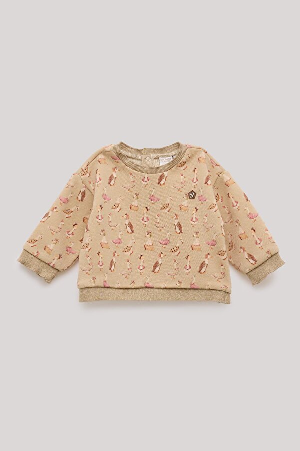 Layette BG Store Kız Bebek Desenli Sweatshirt