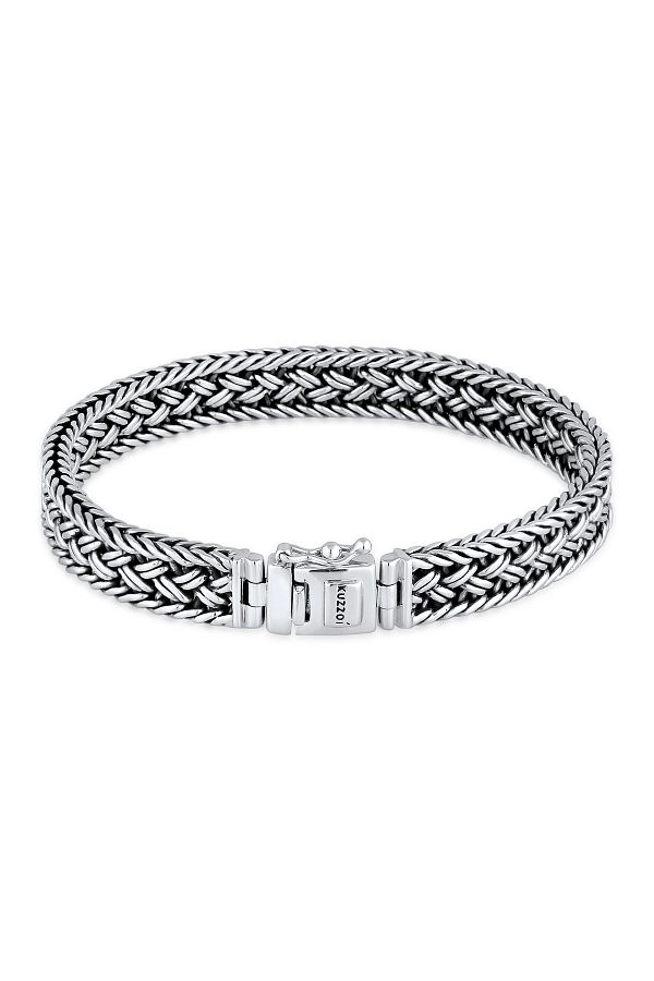 KUZZOI-Kol Bandı Unisex Panzer Kol Bandı Kastenverschluss 925er Silber 1