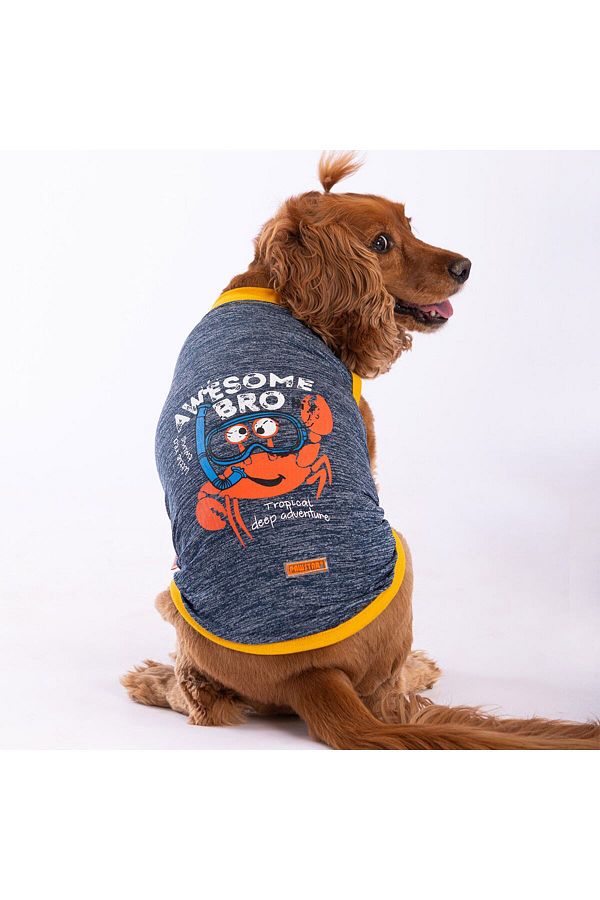 Pawstar-Navy Blue Crab Cat Dog T-Shirt - Cat Dog Outfit 1