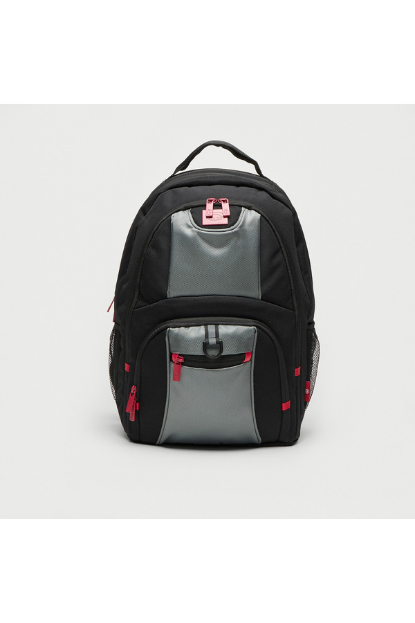 ECKO-Ecko Unltd Panel Detail Backpack with Adjustable Straps and Zip Closure 1