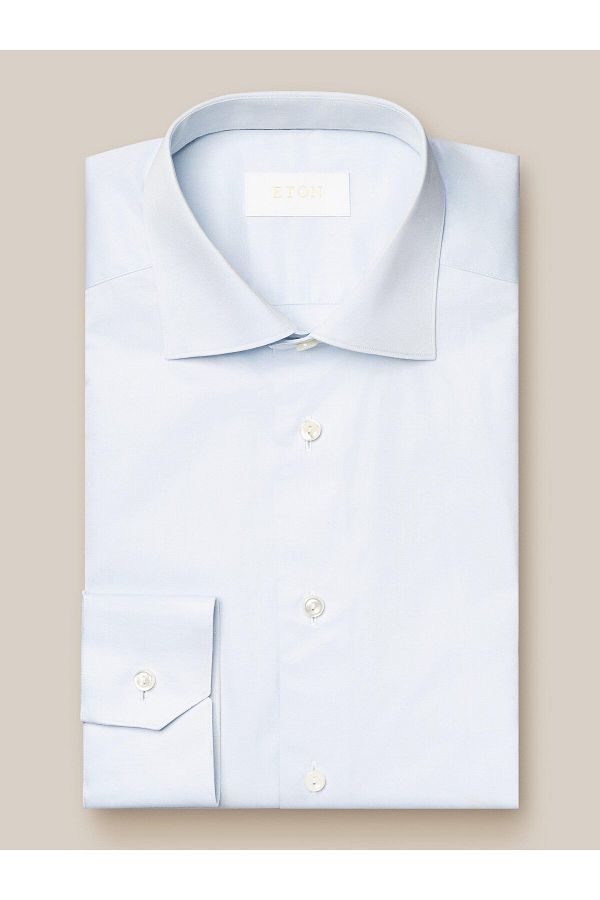 Eton-Blue Comfort Mold Elevated Organic Cotton Shirt 1