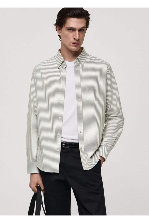 MANGO Man-100% cotton kodak striped shirt 1
