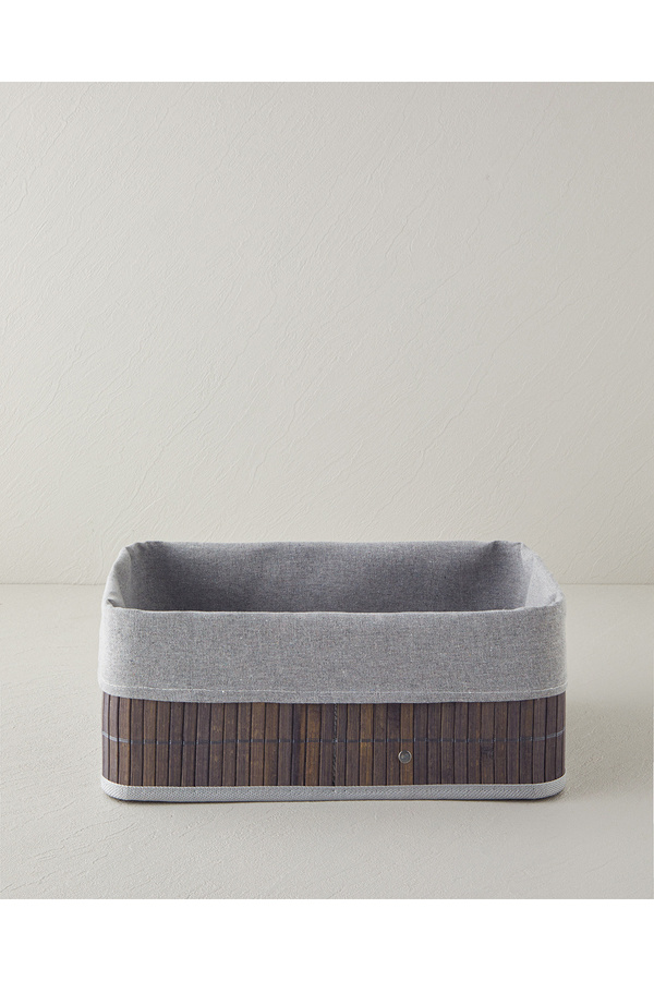 English Home-Anthracite Selina Bamboo Basket - 36X26X14 cm 1