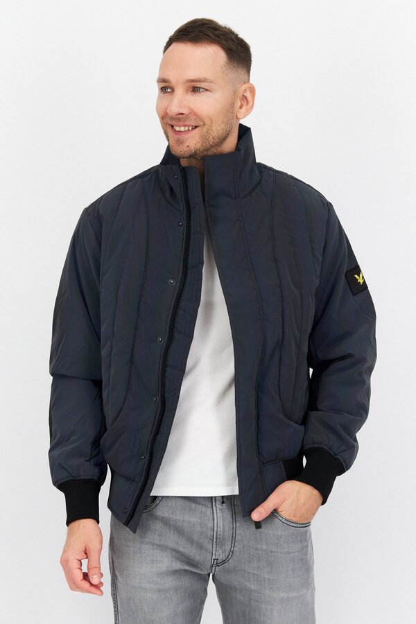 Lyle Scott Men Quilted Bomber Jacket, Black- Trendyol