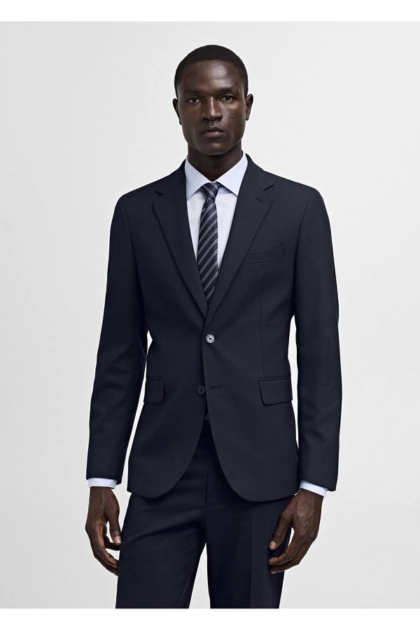 MANGO Man-Jachetă blazer slim fit din țesătură elastică confortabilă 1