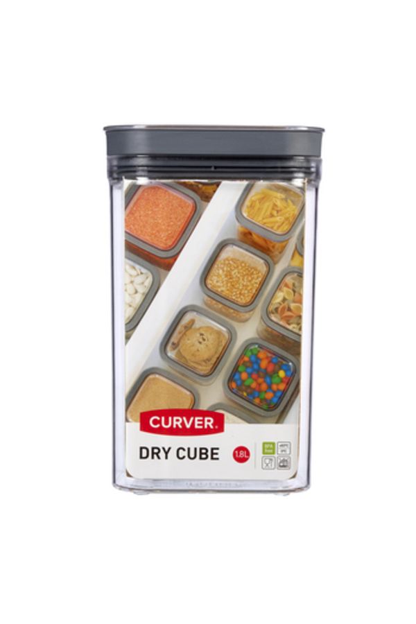 CURVER-,Dry Cube,Dry Food Container,1.8L,Transparent 1