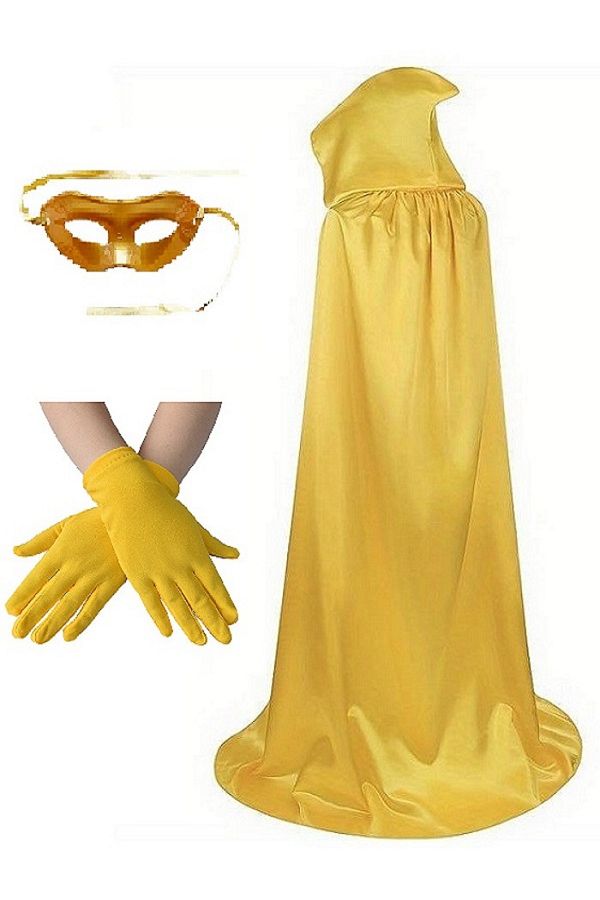 KOSTÜMCE-Yellow Adult Halloween Prom Party Set 1