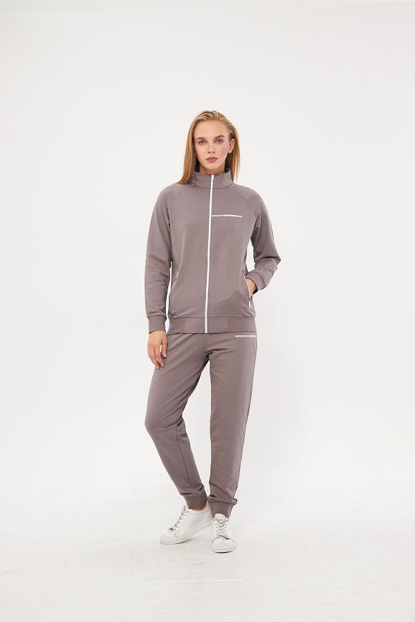 TRENDHİLL-Set de trening pentru femei, din bumbac, cu fermoar, cu picioare elastice 5532 1