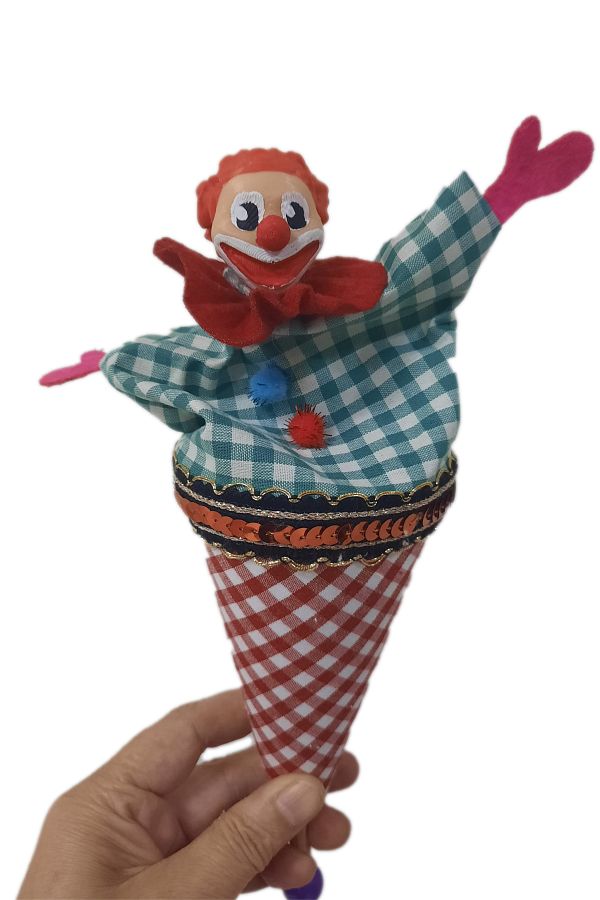 Uçaneller Kuklaevi-Cute Clown Cone Puppet 1