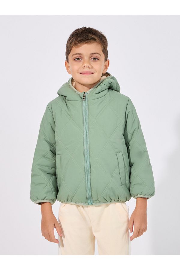 Plush hooded jacket clearance