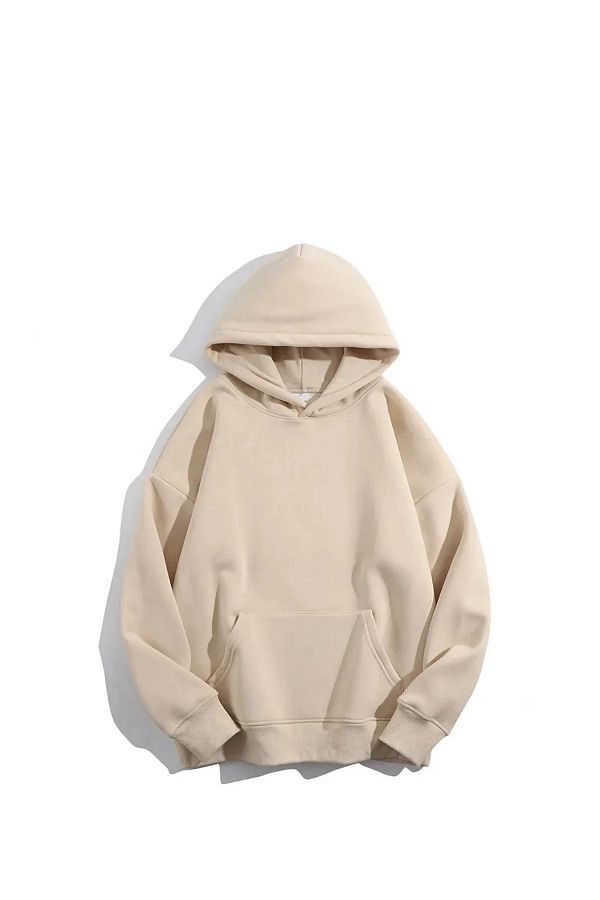 DWN WEAR Unisex Basic Hooded Unprinted Plain Oversize 3 Thread 100 Cotton Hoodie Sweatshirt Trendyol