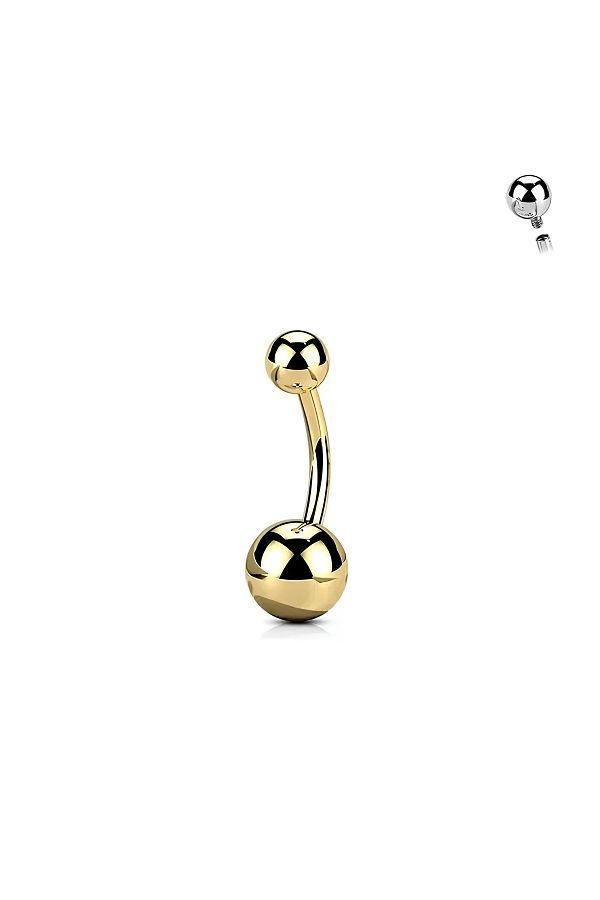 Janset-F136 Titanium Navel Piercing - Piercing Without Stone 1