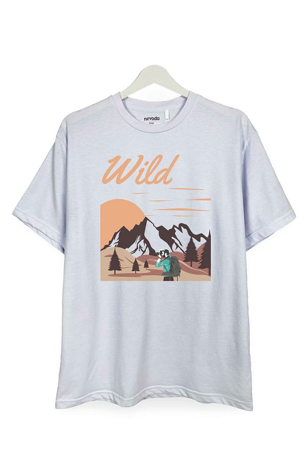 nirvoda-Nature and Camping Life Printed - Loose Fit Bicycle Yuna Unisex T-Shirt 1