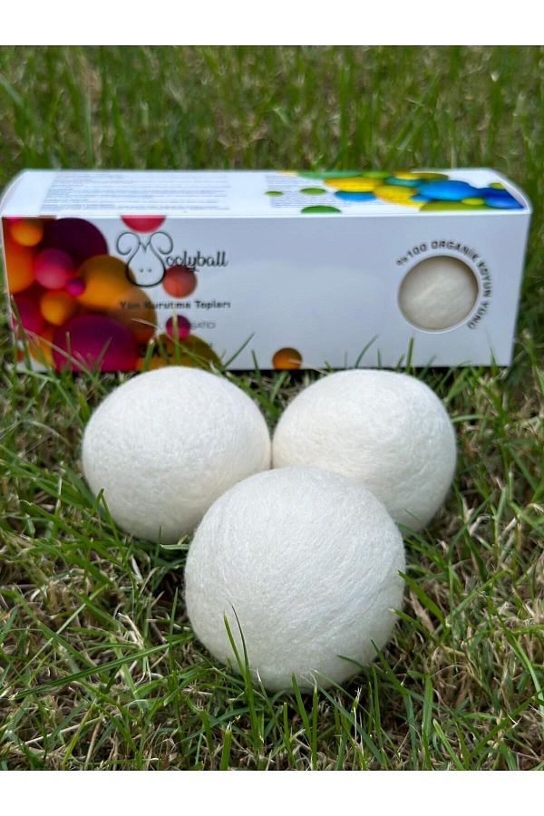 woolyball-مجفف ملابس من الصوف العضوي 100% - كرة - 3 قطع مقاس XL 1