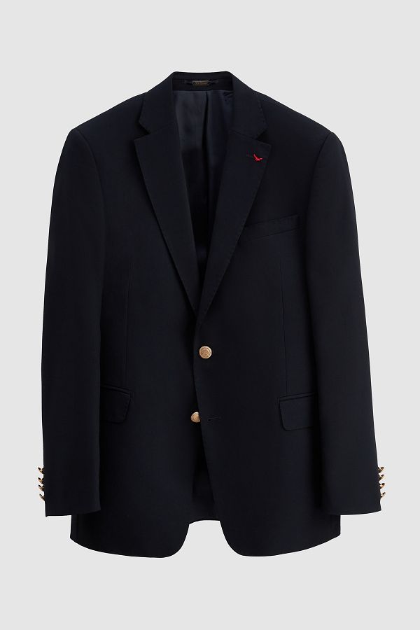D'S Damat-Slim Fit Navy Blue Dobby Suit with Vest 1