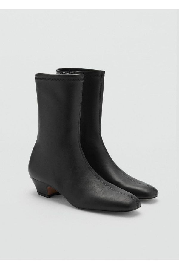 MANGO Woman-Rectangular Heel Ankle Boots 1