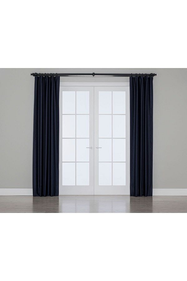 Gauze Fabric Design-Dark Indigo Blackout Background Curtain with Dimming Feature 1