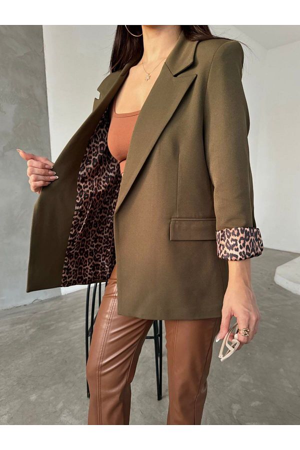 Moda İkra-Leopard Print Blazer Jacket Inside 1