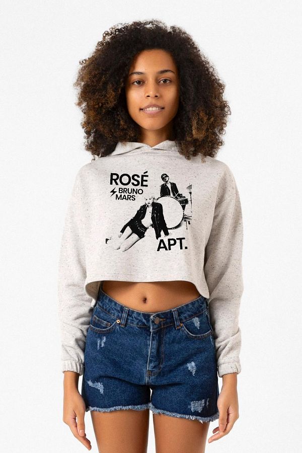 Tshirthane Blackpink Rose Bruno Mars Apt Women s Crop Hoodie Trendyol