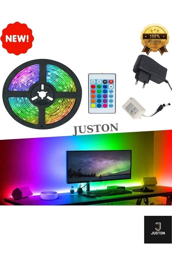 Juston-شريط LED بطول 5 أمتار - محول إضاءة خفيف متحرك وجهاز تحكم عن بعد 1