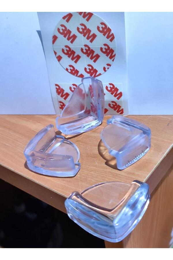 abnturk 12 Adet Standart Slikon Köşe Koruyucu Yetişkin Bebek Çocuklar 3M Yapıştırıcılı Elastiki Güvenlik Ürü