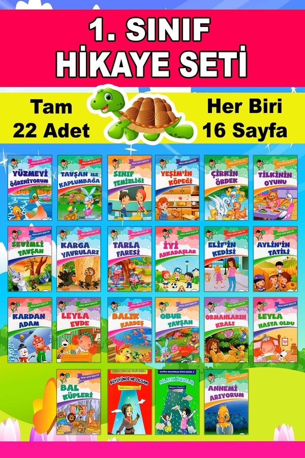 mucit dino 1. Sınıflar Için Tavsiyeli Mini Mini Birler Ilk Okuma Hikaye Seti (22 ADET)
