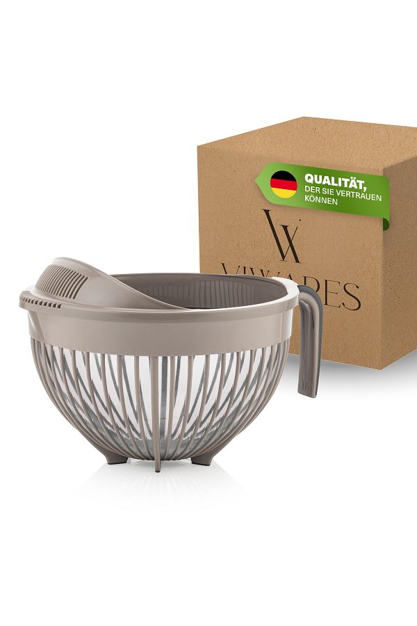 Viwares-Linea Messieb – Praktisches Sieb mit Griff in Beige (3 Liter) 1
