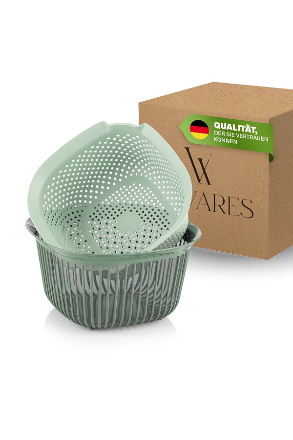 Viwares-Linea Eckige Schüssel mit Sieb – Praktische Lösung zum Waschen und Aufbewahren 4LT 1